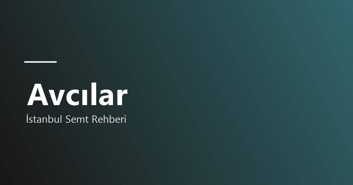 Avcılar semti rehber görseli
