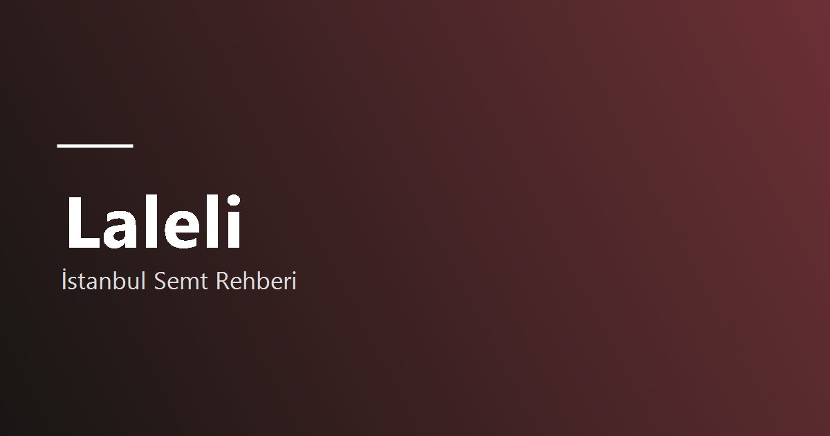 Laleli semti rehber görseli