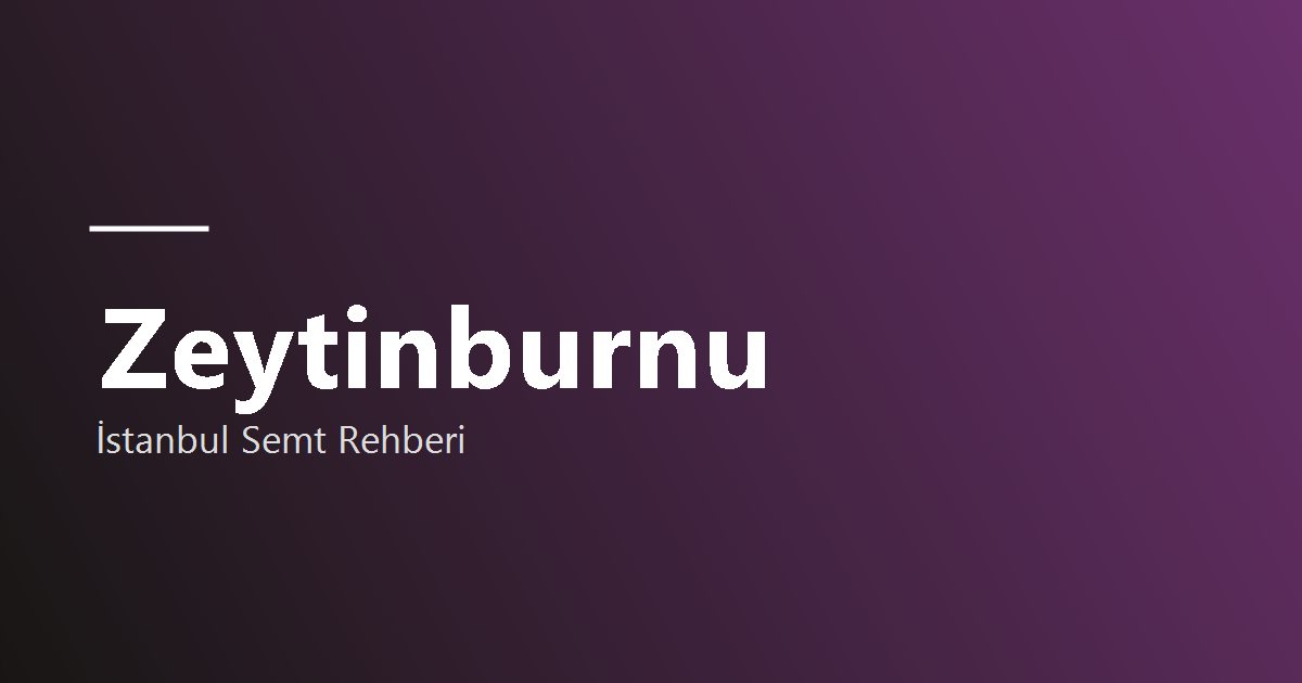 Zeytinburnu semti rehber görseli